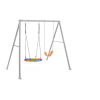 Swing with seat and rocking chair, steel, gray, 267x254x211 cm