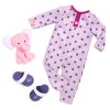 DOLL W/ ONESIE AND ELEPHANT PLUSH TOY - Image 3