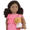 DOLL W/PUPPY IN PLASTIC CARRIER,AA